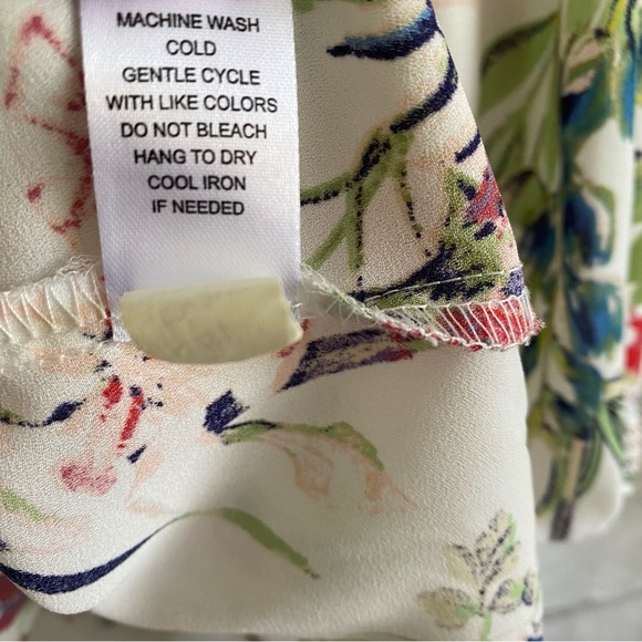 Spense Woman V Neck 3/4 Sleeve Floral Cream red yellow Top Plus Size 2X - Picture 4 of 7